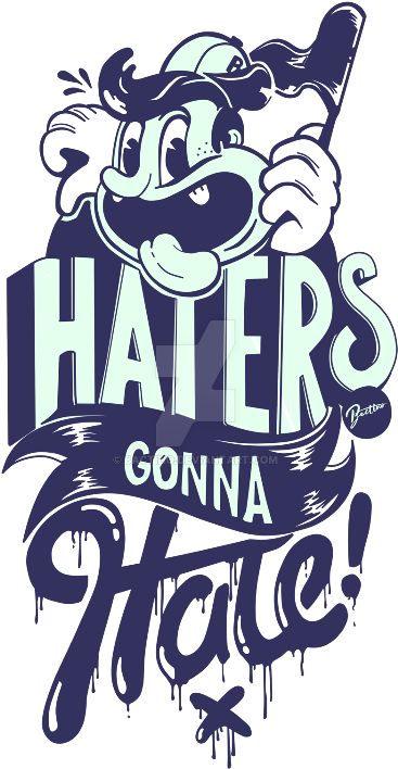 Haters Gonna Hate Cartoon Dog Illustration PNG Image