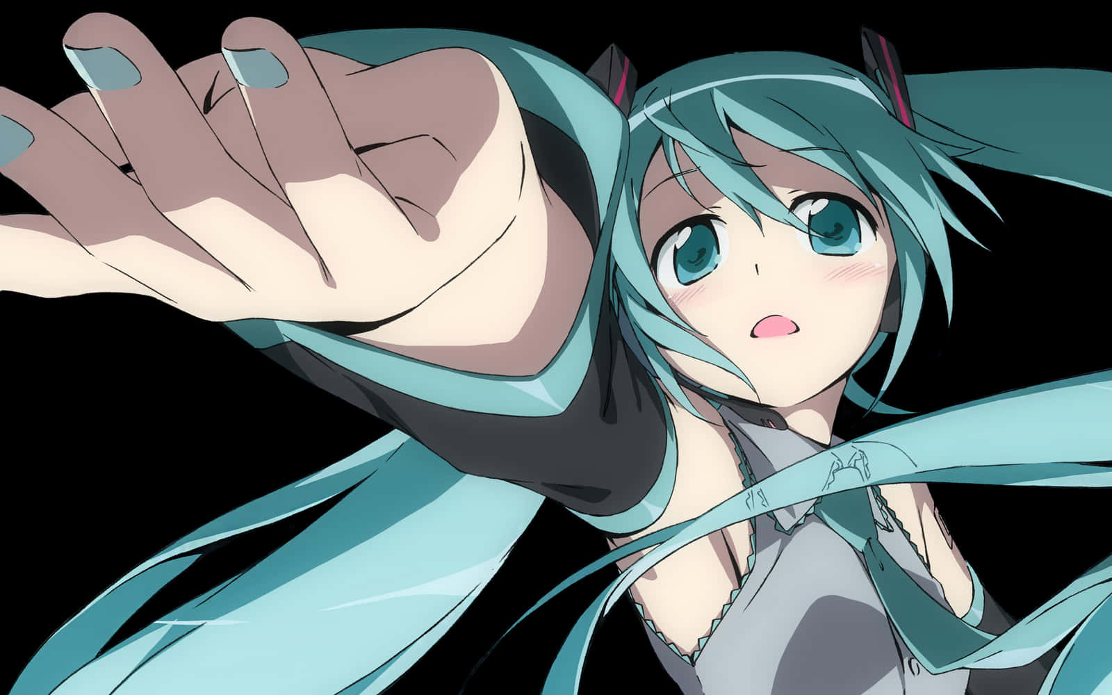 Hatsune Miku Reaching Out PNG Image