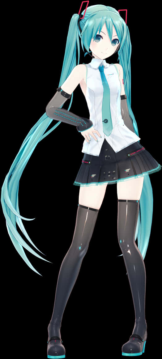 Hatsune Miku Vocaloid Character PNG Image