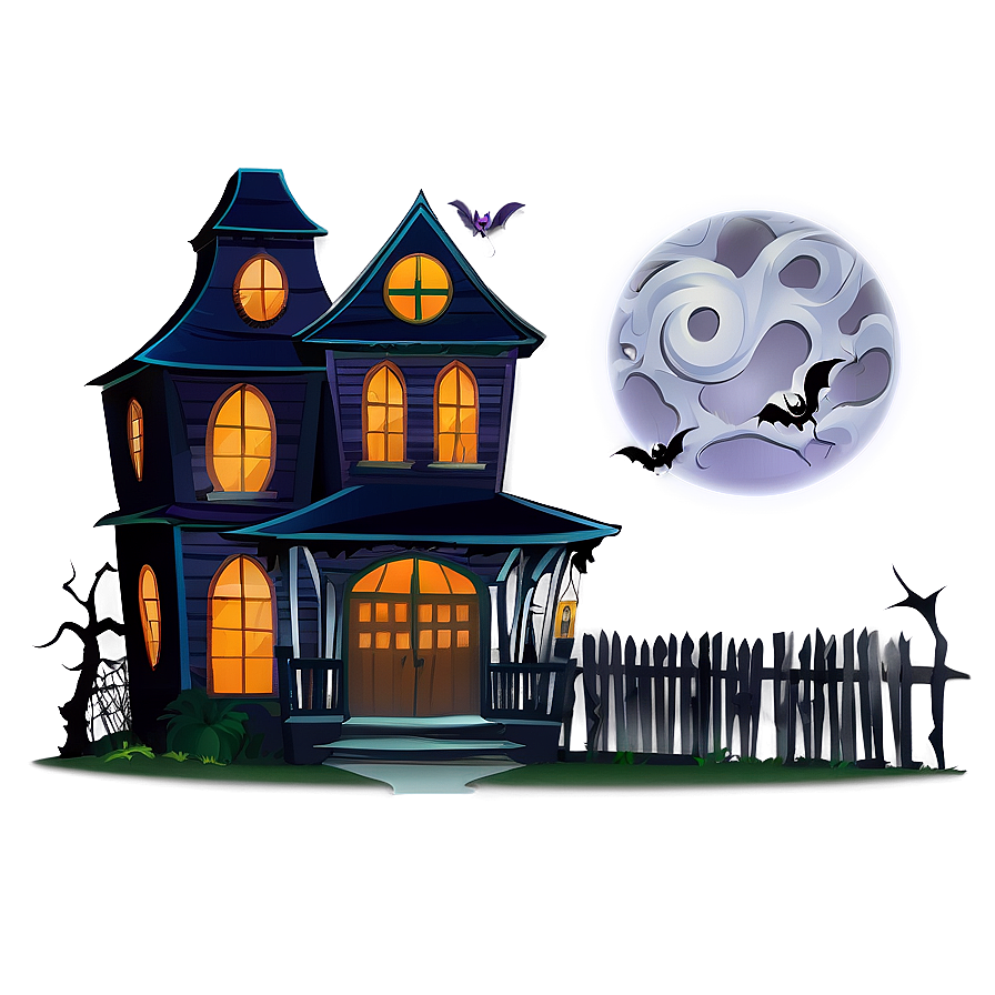 Haunted House Halloween Cartoon Png Ann PNG Image