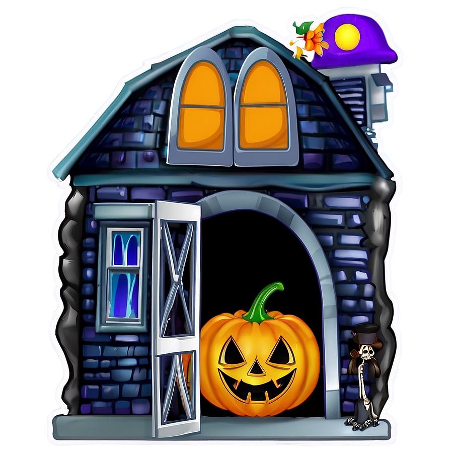 Haunted House Halloween Party Png Aof PNG Image