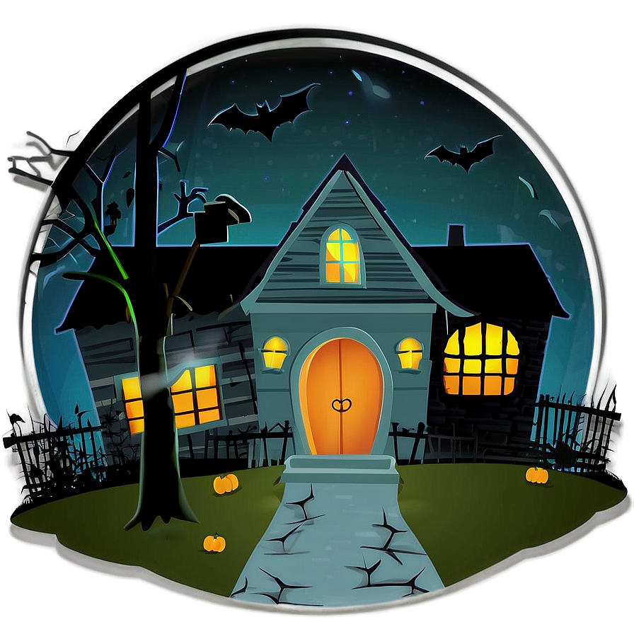 Haunted House Halloween Party Png Qra68 PNG Image