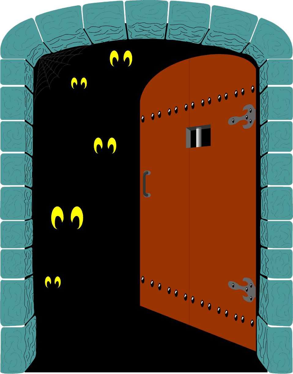 Haunted House Mysterious Doorand Eyes PNG Image