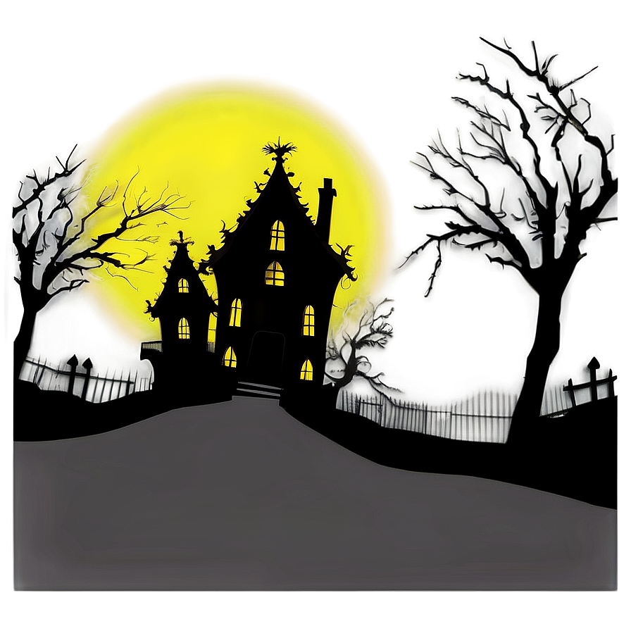 Haunted House Silhouette Png Eki47 PNG Image