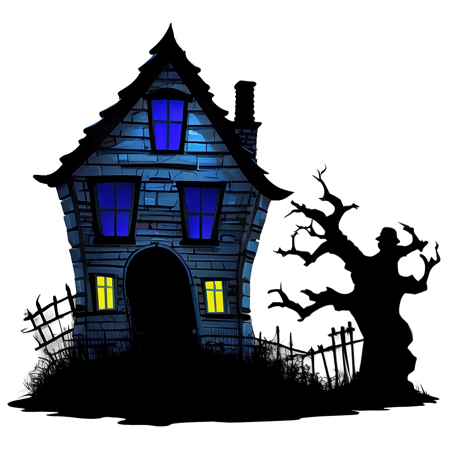 Haunted House Silhouette Png Ote19 PNG Image