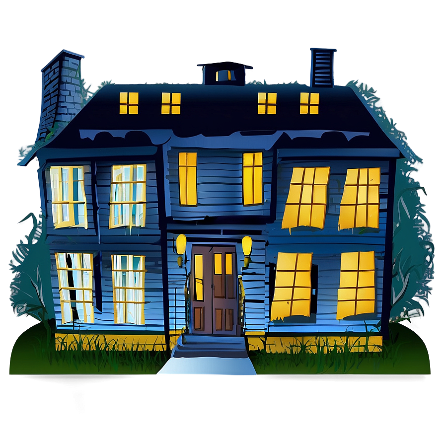 Haunted House With Broken Windows Png 92 PNG Image