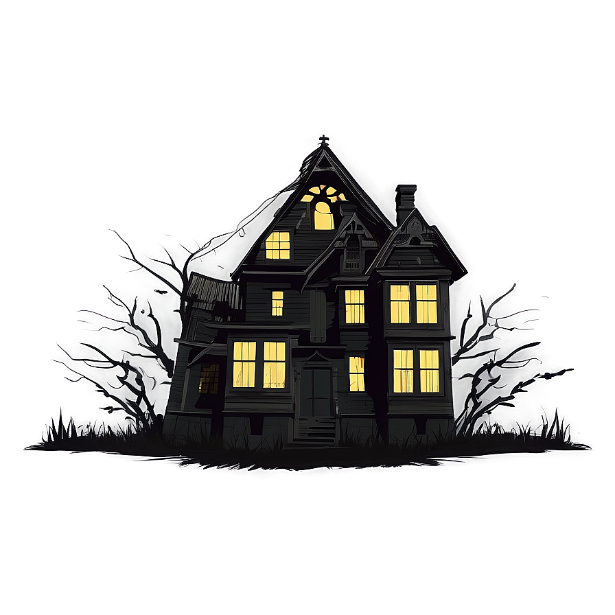 Haunted House With Cobwebs Png Huw55 PNG Image