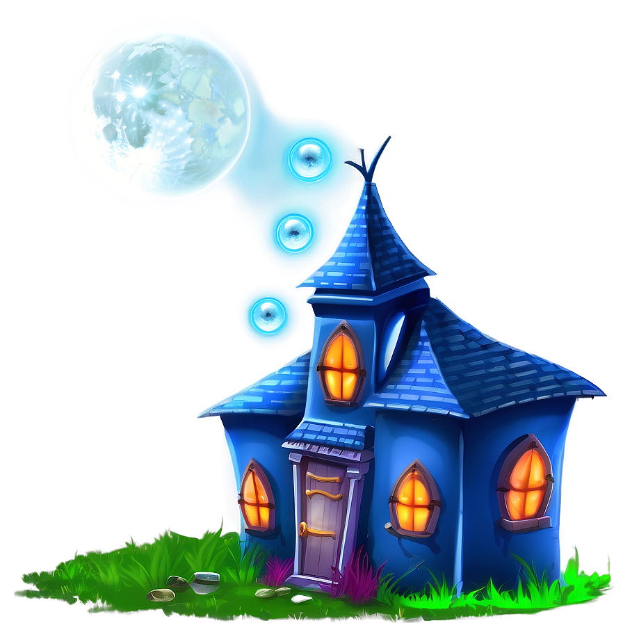 Haunted House With Mystic Orbs Png Ycq63 PNG Image