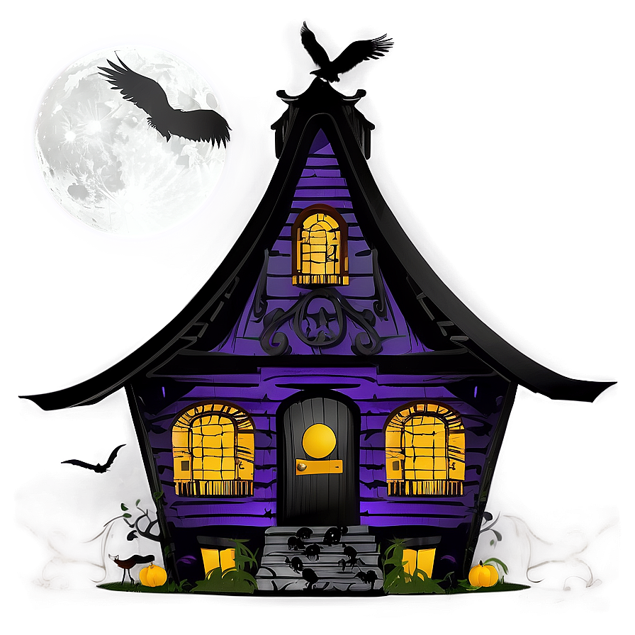 Haunted House With Ravens Png Ecb23 PNG Image