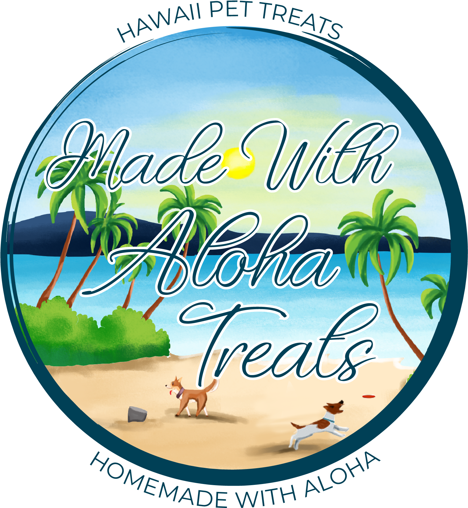 Hawaii Pet Treats Aloha Beach Scene PNG Image