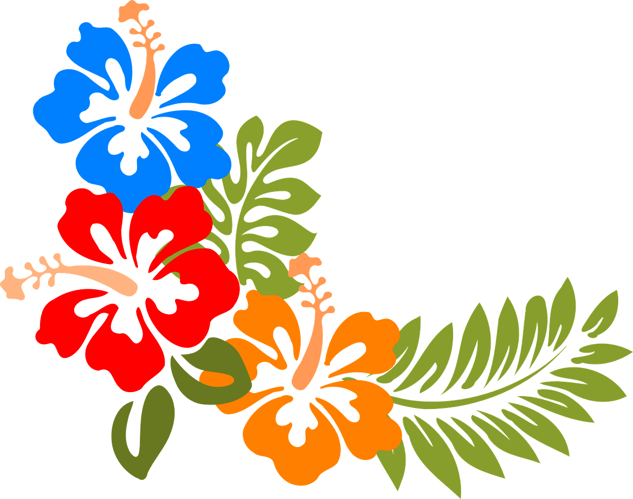 Hawaiian_ Hibiscus_ Floral_ Arrangement PNG Image