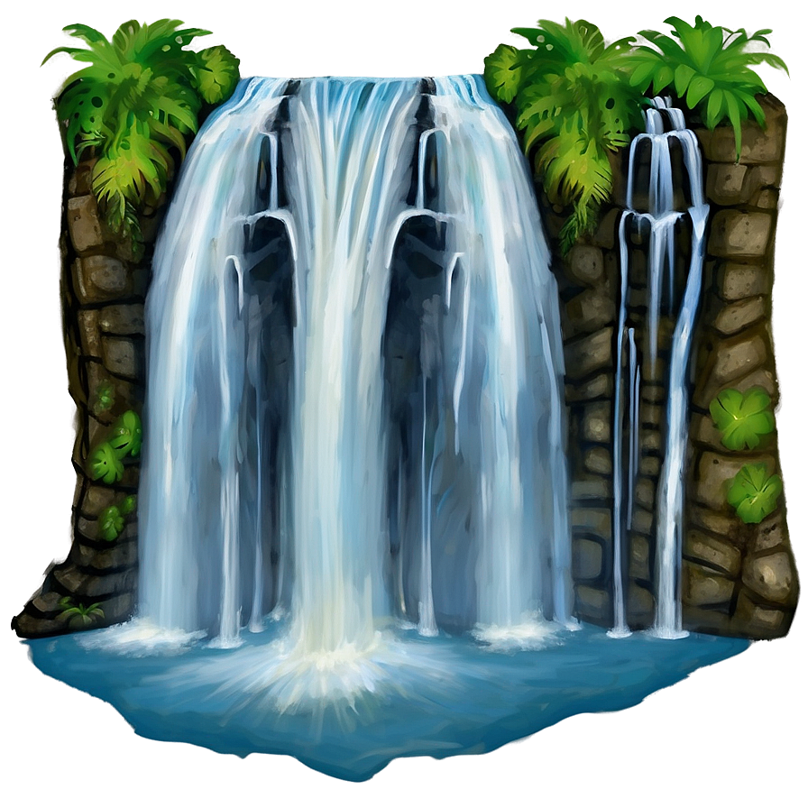 Hawaiian Islands Majestic Waterfalls Png Gdd PNG Image