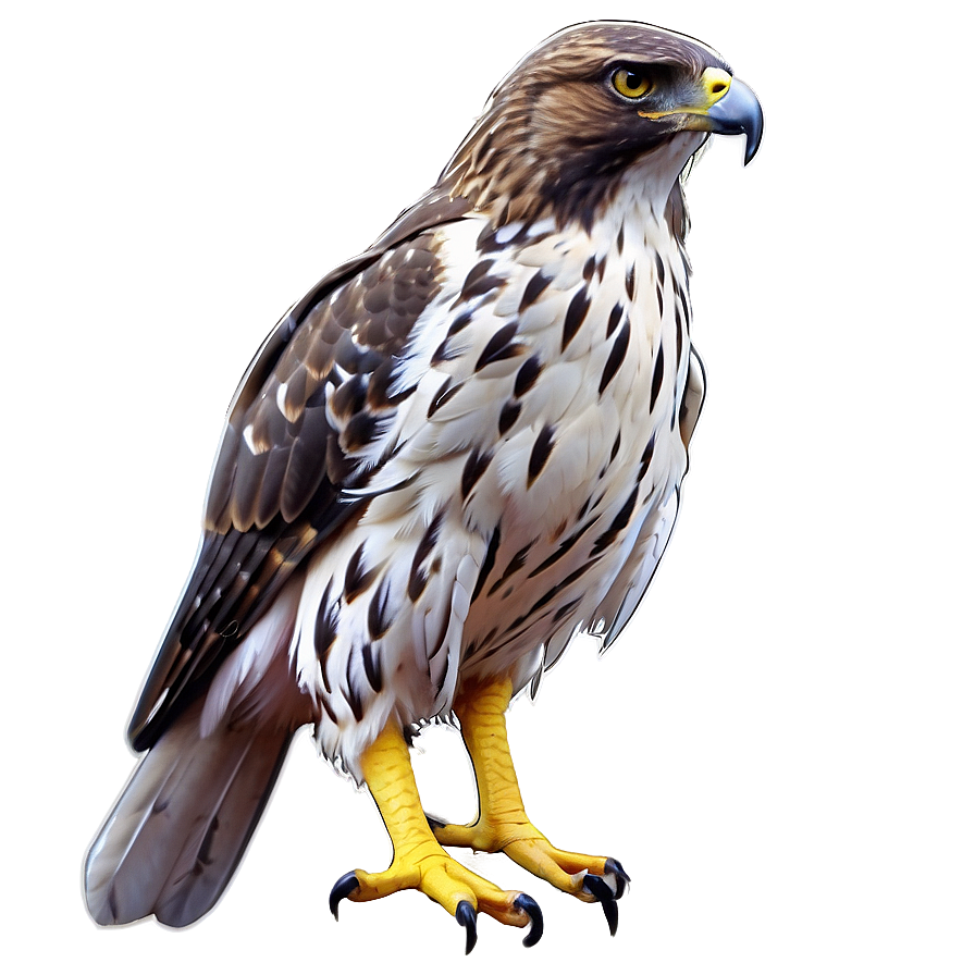 Hawk In Detailed Sketch Png Oig PNG Image