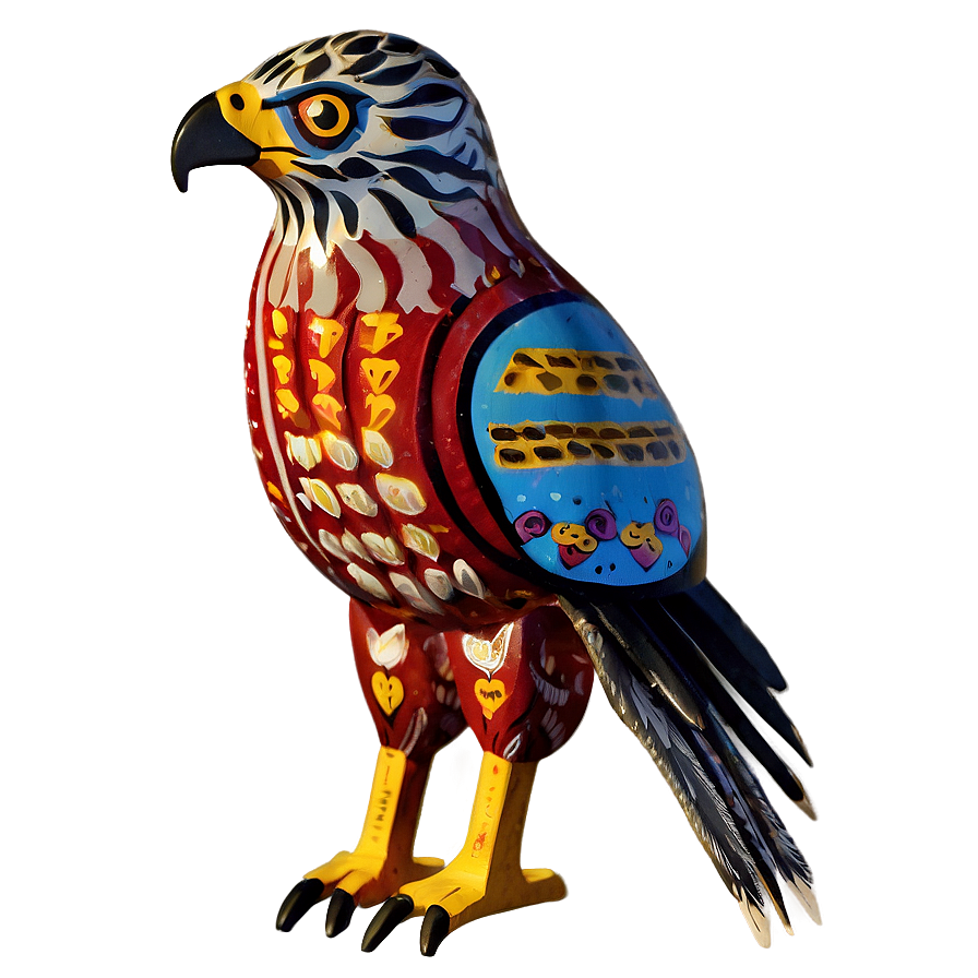 Hawk In Folk Art Png 06122024 PNG Image