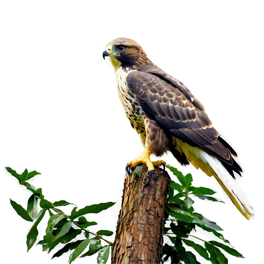 Hawk In Forest Setting Png Cns PNG Image