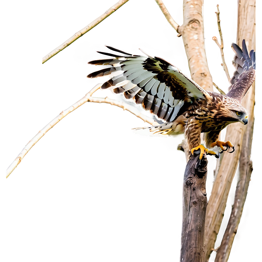 Hawk Landing On Branch Png 06122024 PNG Image