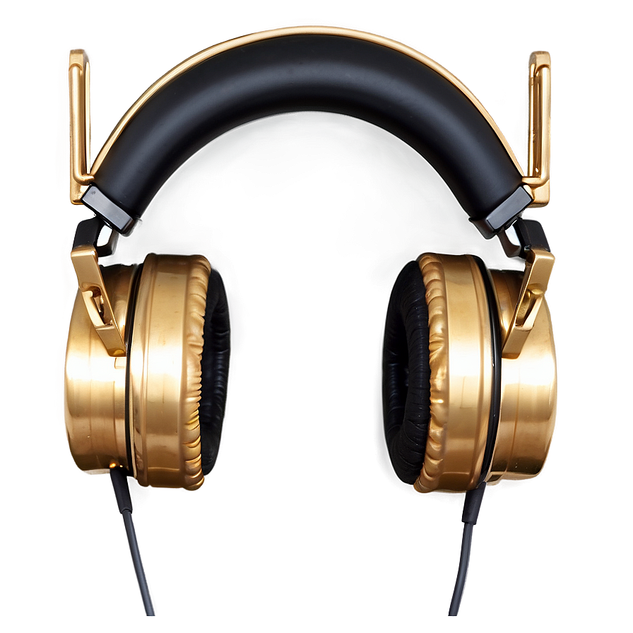 Headphones Gold Plated Png Cts18 PNG Image