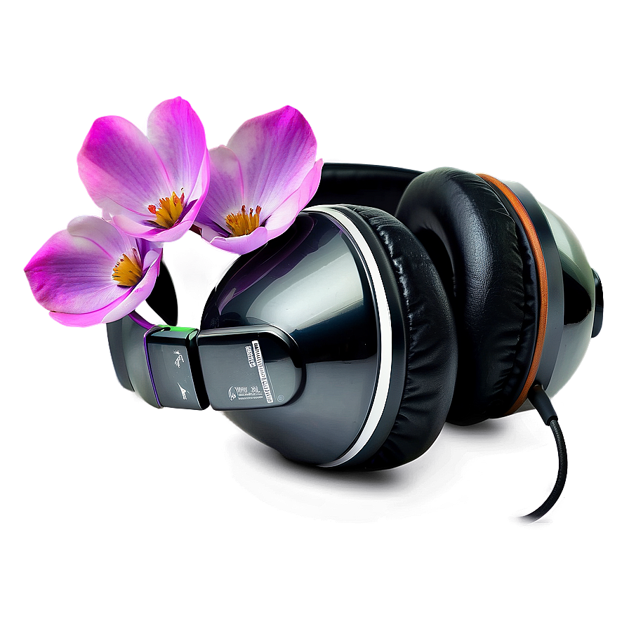 Headphones With Floral Design Png 05042024 PNG Image