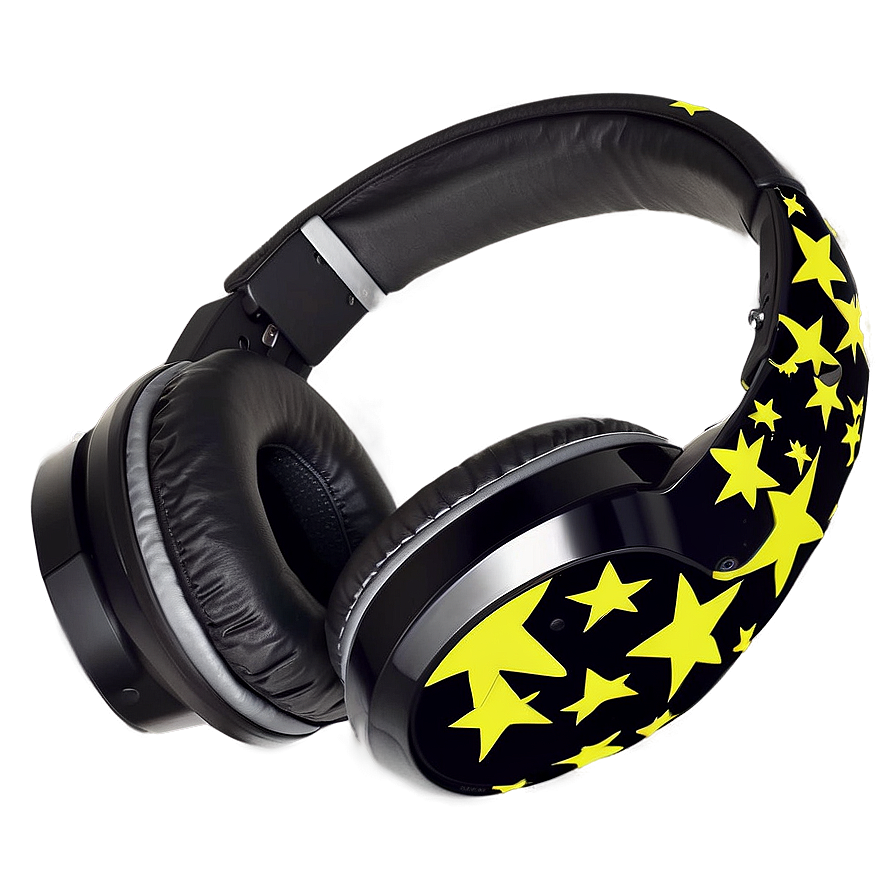 Headphones With Star Pattern Png 05042024 PNG Image