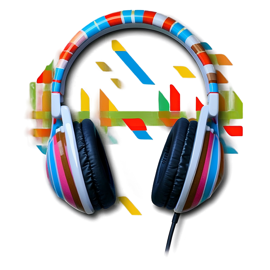 Headphones With Stripes Design Png 05042024 PNG Image