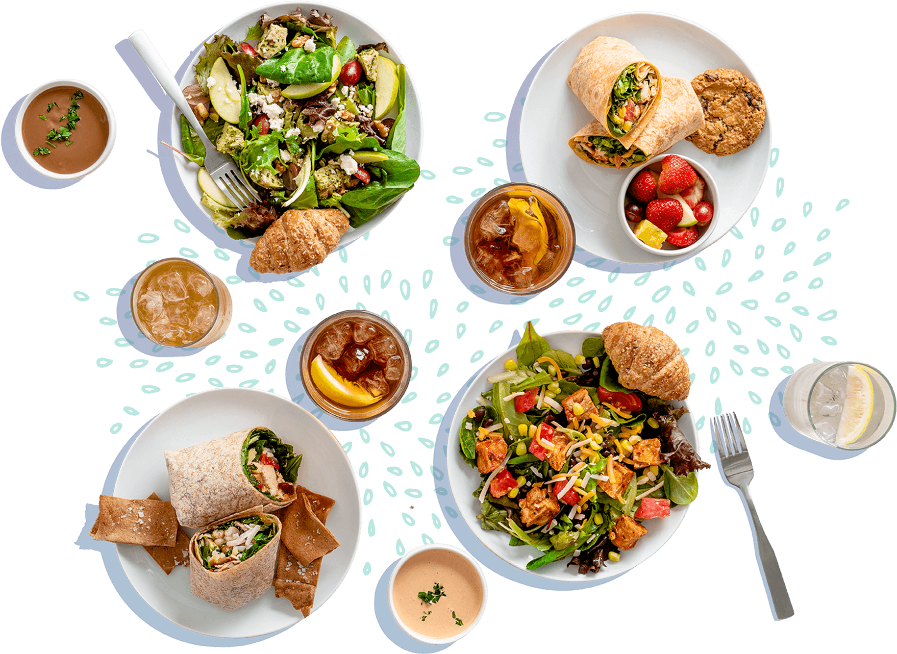 Healthy Lunch Spread Variety.jpg PNG Image