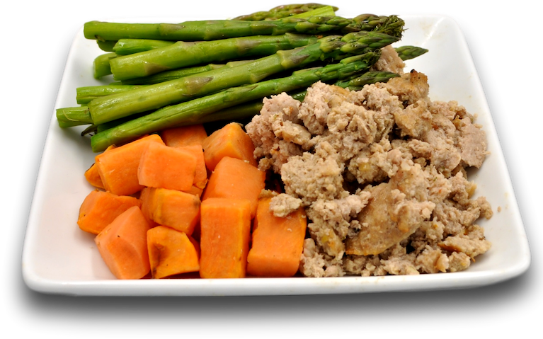 Healthy Meal Plate Asparagus Carrots Ground Turkey PNG Image