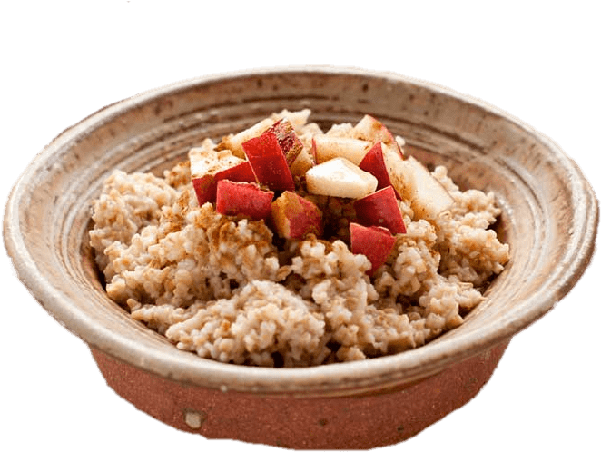 Healthy Oatmeal Apple Breakfast Bowl PNG Image