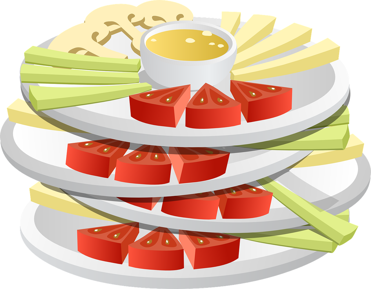 Healthy Snack Platter Illustration PNG Image