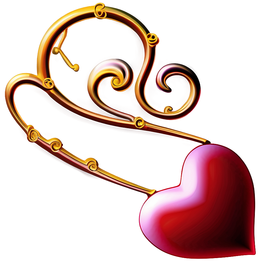 Heart And Scrollwork Png D PNG Image