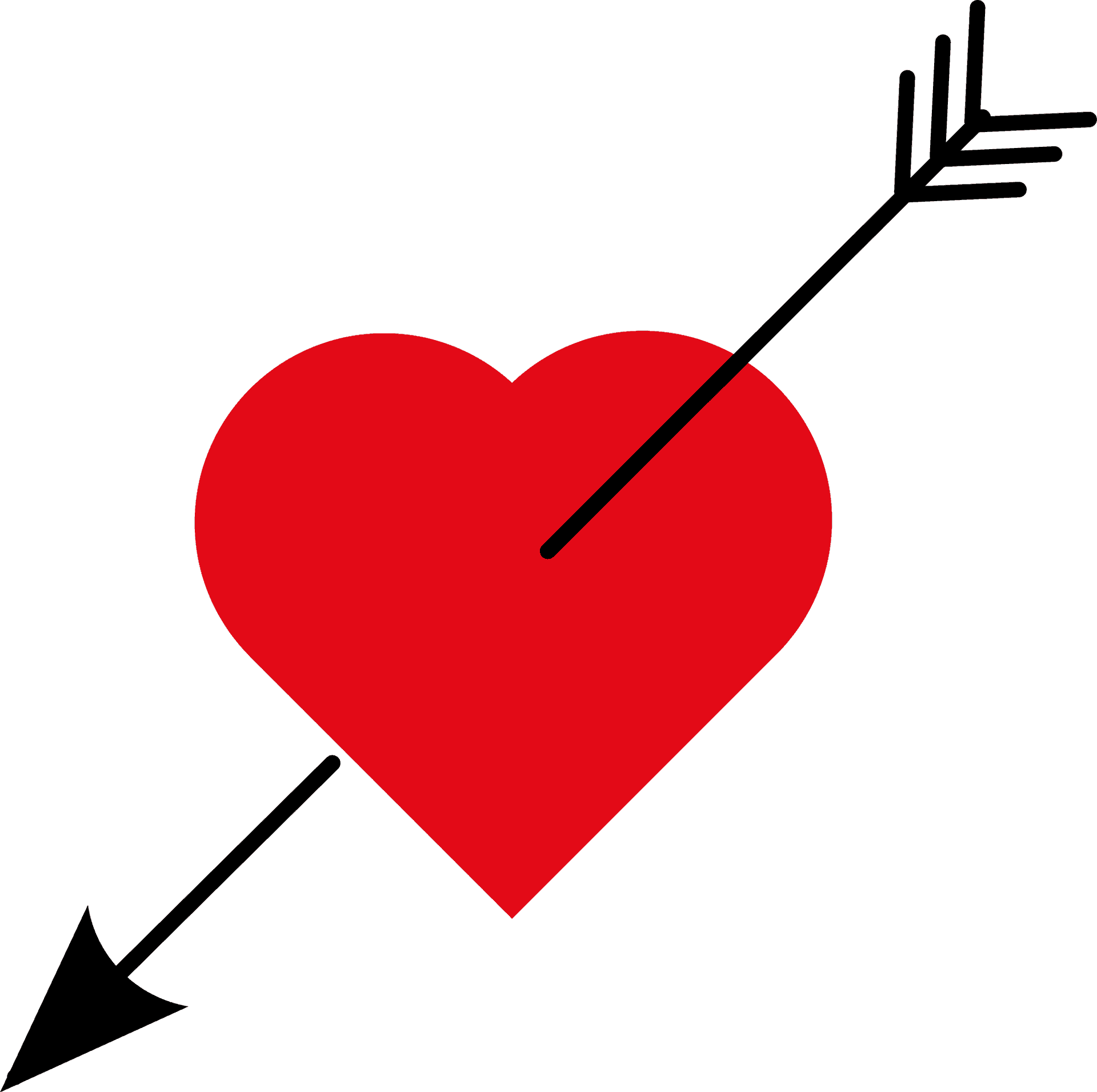 Heart Arrow Love Tattoo Design PNG Image