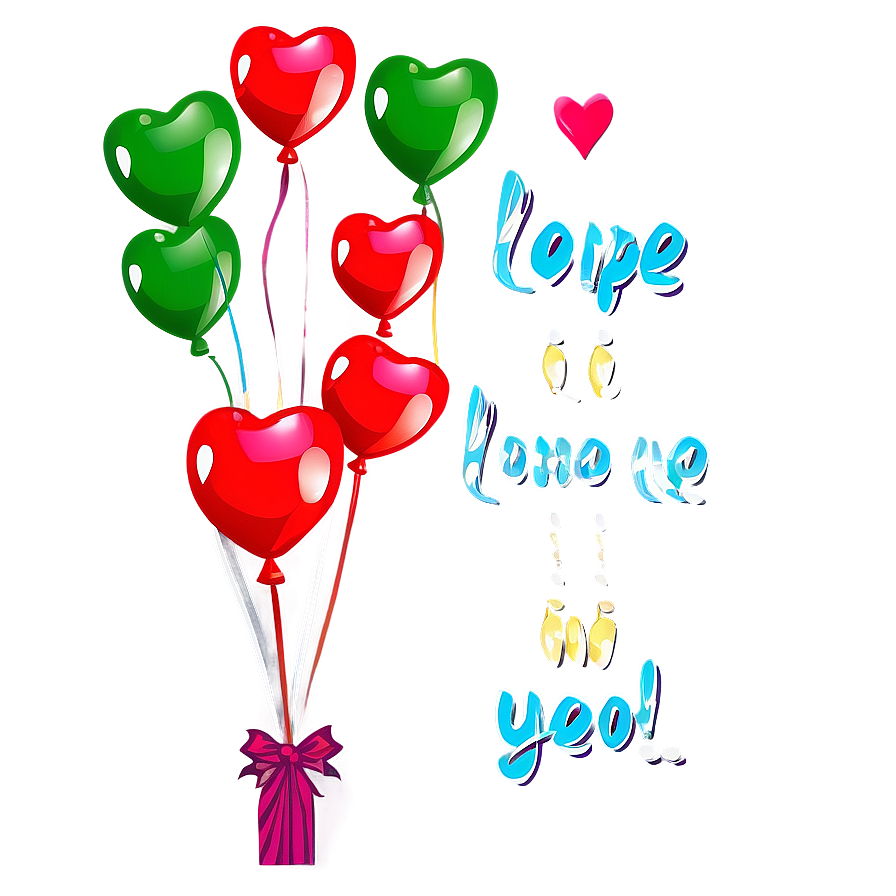 Heart Balloon With Message Png Aiu PNG Image