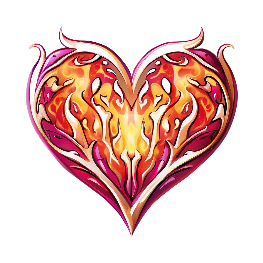 Heart Clipart With Flames Png 06132024 PNG Image