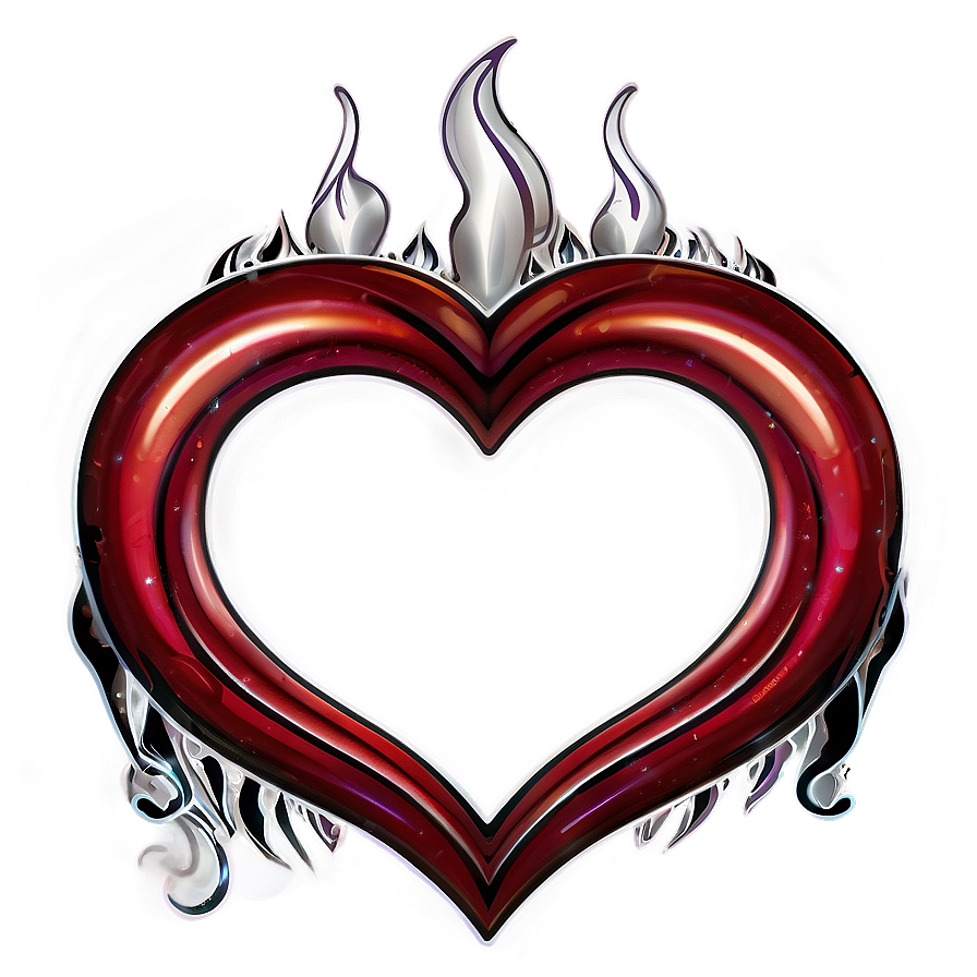 Heart Clipart With Flames Png Wwh PNG Image