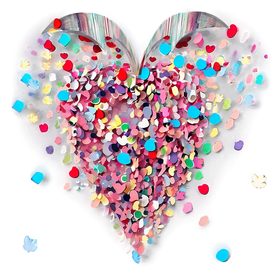 Heart Confetti Celebration Png A PNG Image