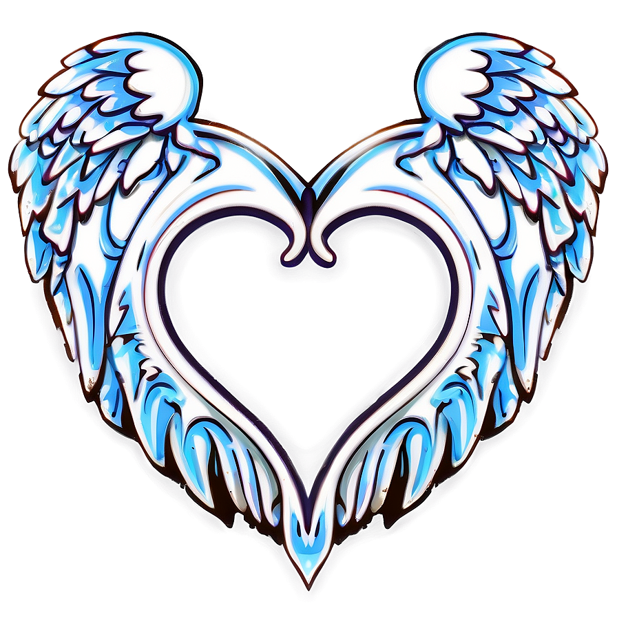 Heart Doodle With Wings Png Uei PNG Image