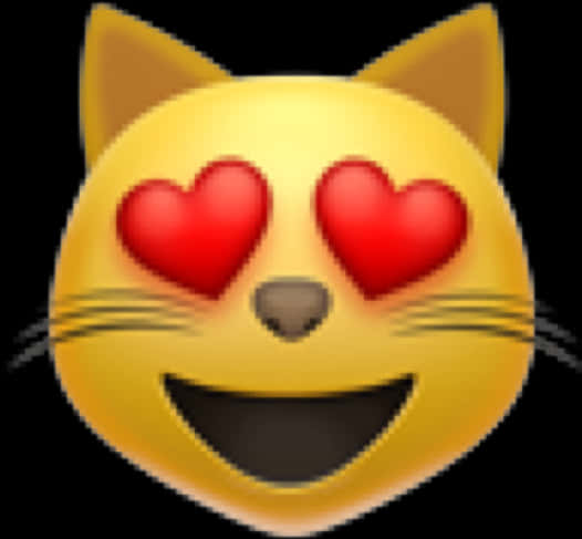 Heart Eyes Cat Emoji PNG Image