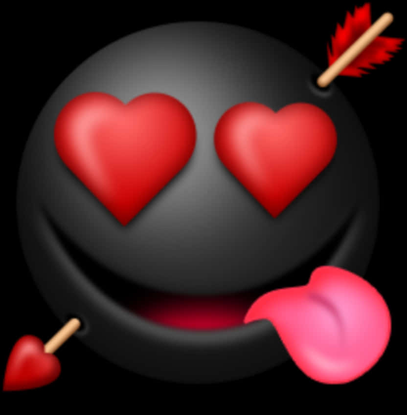 Heart Eyes Emojiwith Arrowand Kiss PNG Image