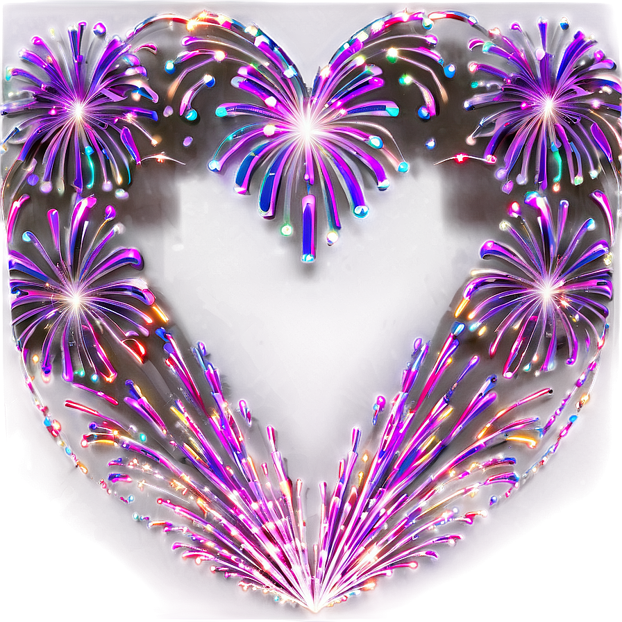 Heart Firework Overlay Png Edh15 PNG Image