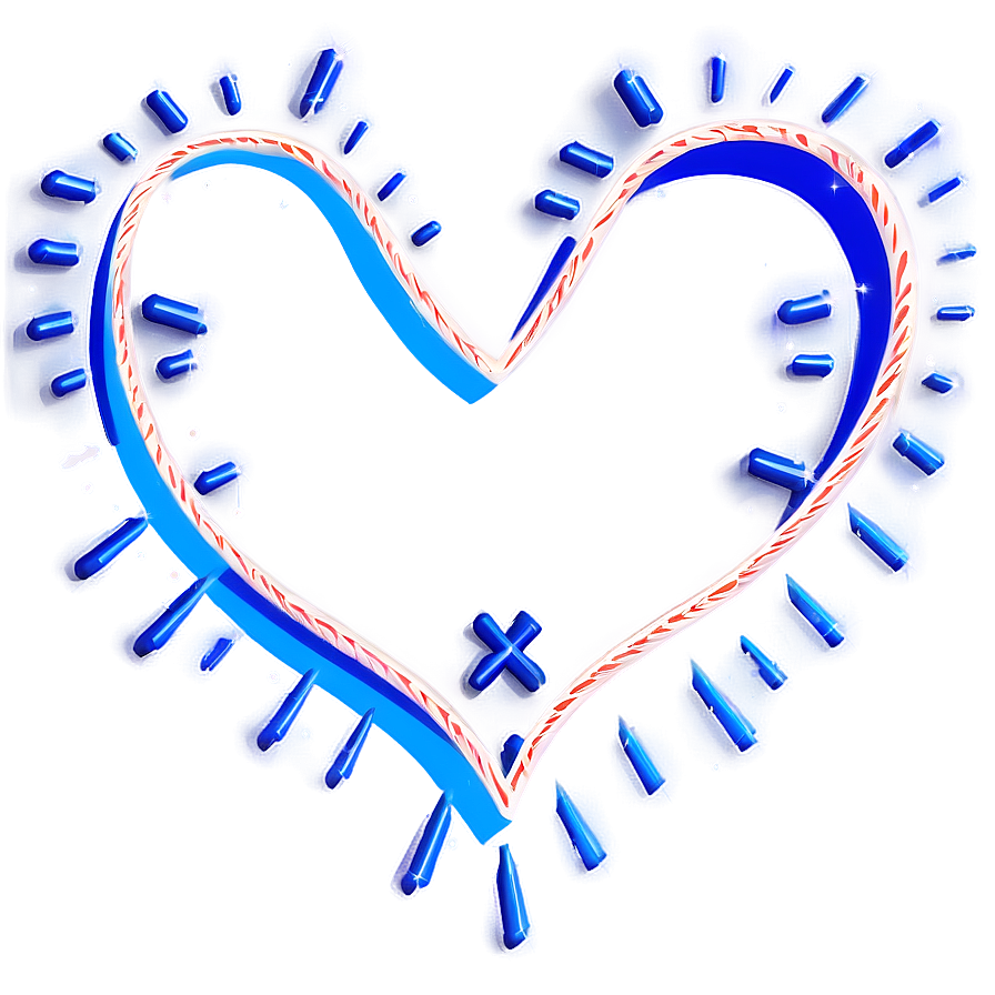 Heart Line With Stars Png Cth PNG Image