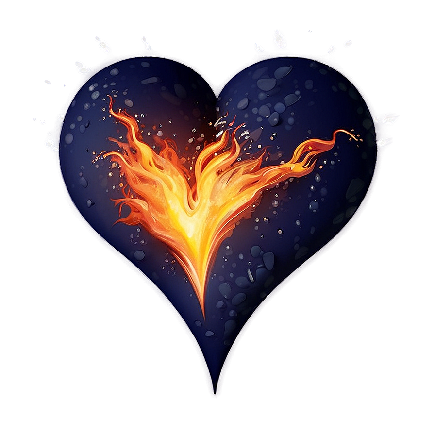 Heart On Fire Graphic Png 63 PNG Image