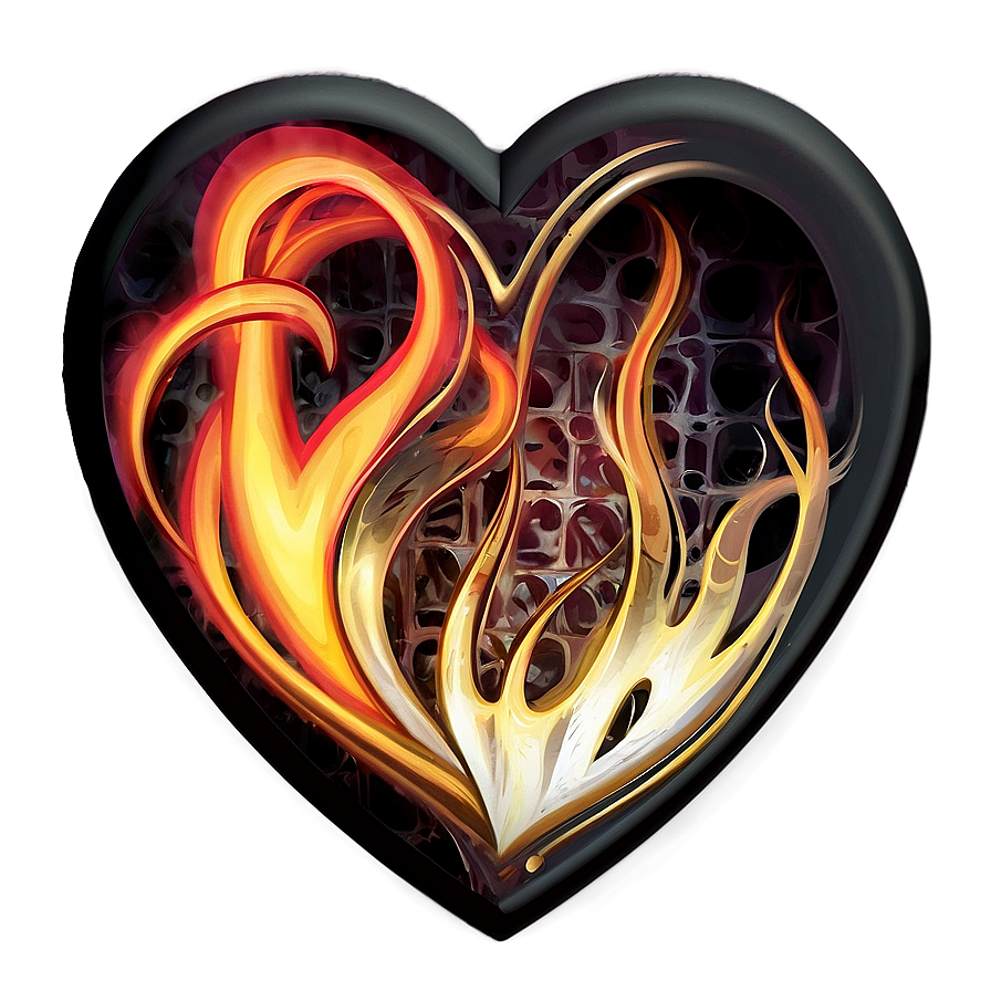 Heart On Fire Graphic Png C PNG Image