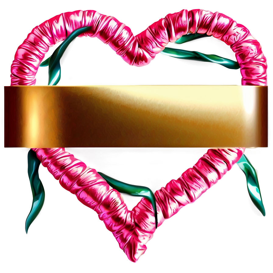 Heart Ribbon Banner Png D PNG Image