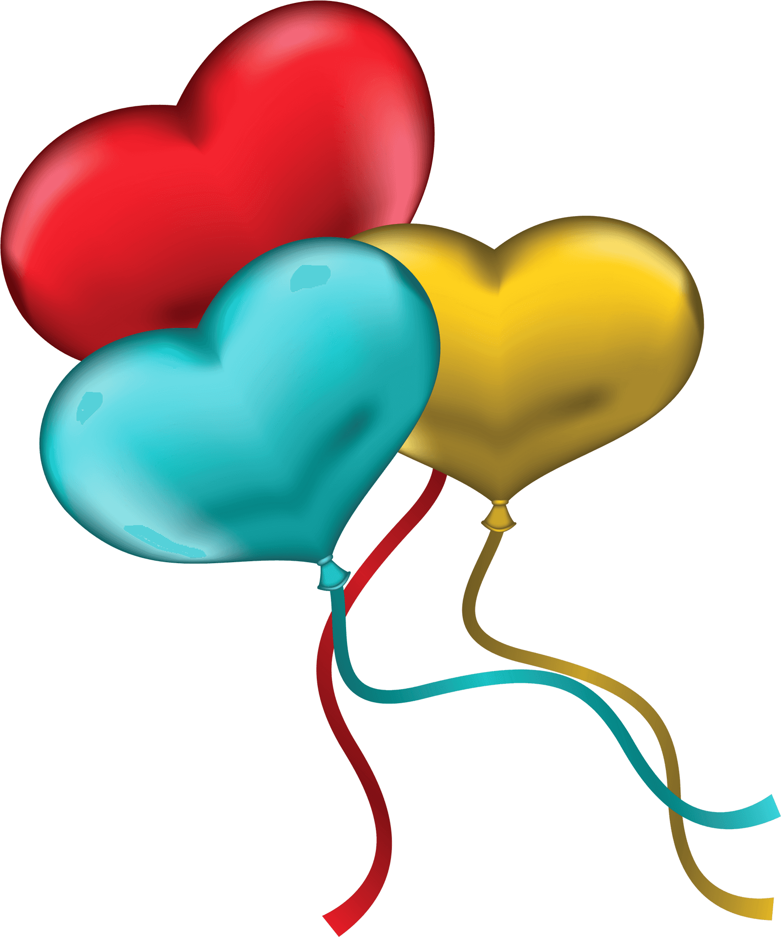 Heart Shaped Balloons Graphic PNG Image