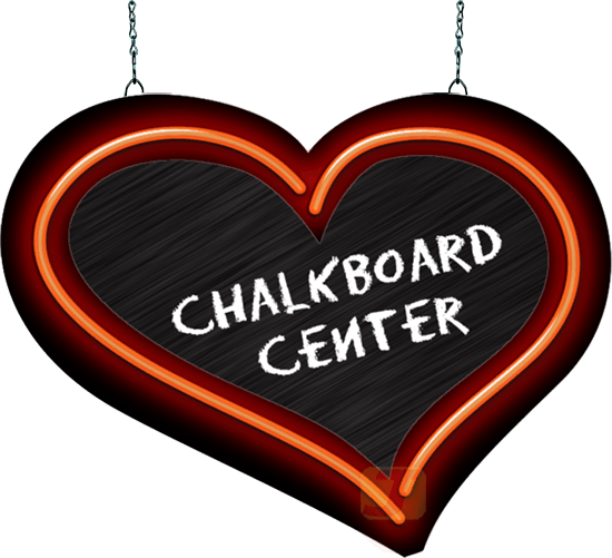 Heart Shaped Chalkboard Sign PNG Image