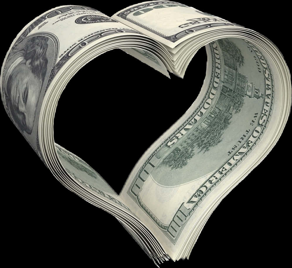 Heart Shaped Currency Love PNG Image