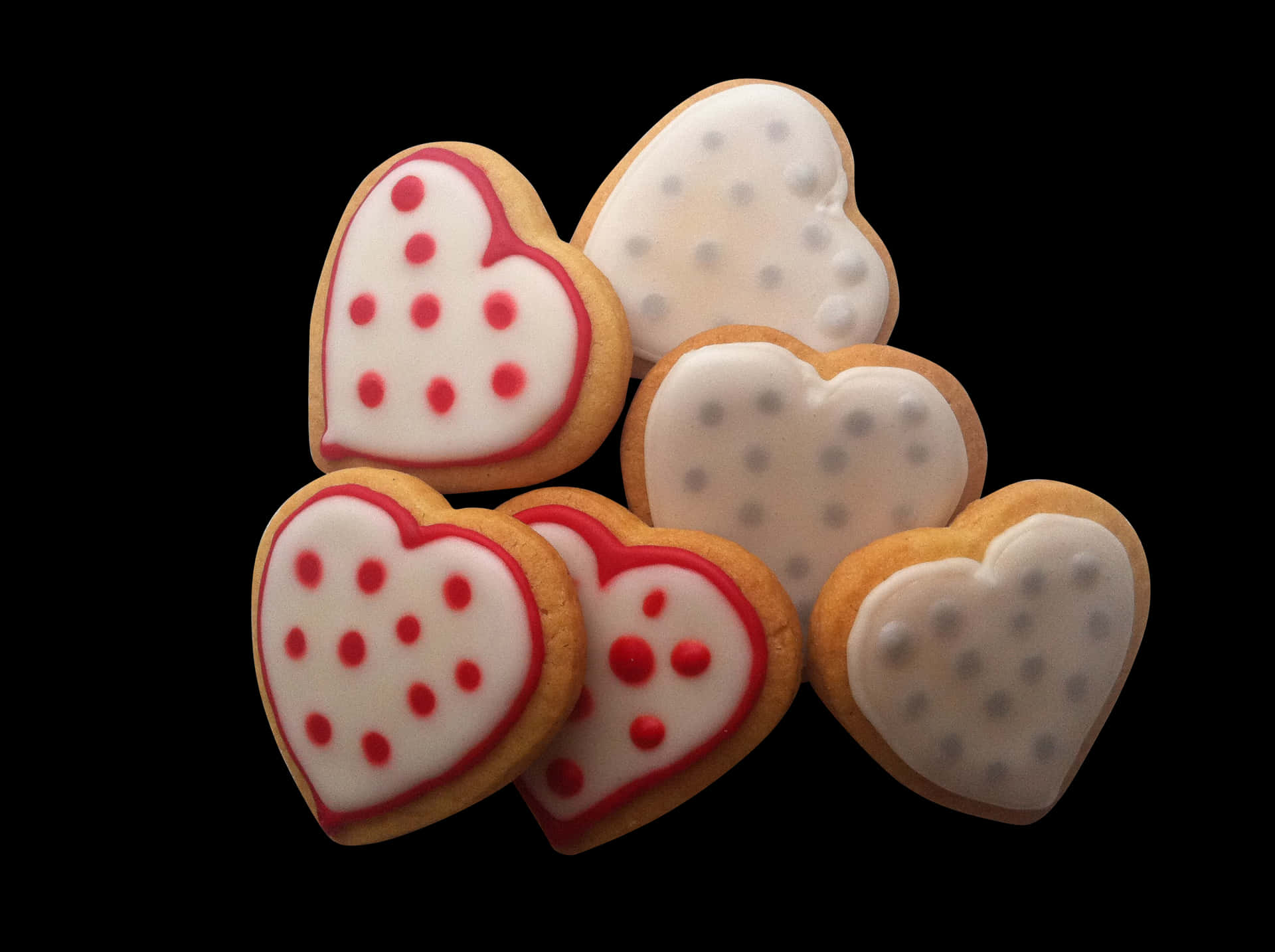 Heart Shaped Decorated Cookies PNG Image