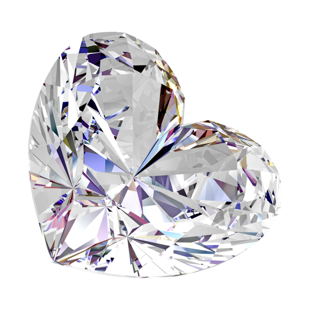 Heart Shaped Diamond Sparkle PNG Image