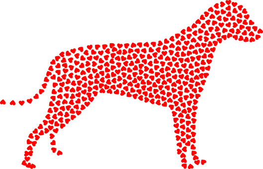 Heart Shaped Dog Silhouette PNG Image