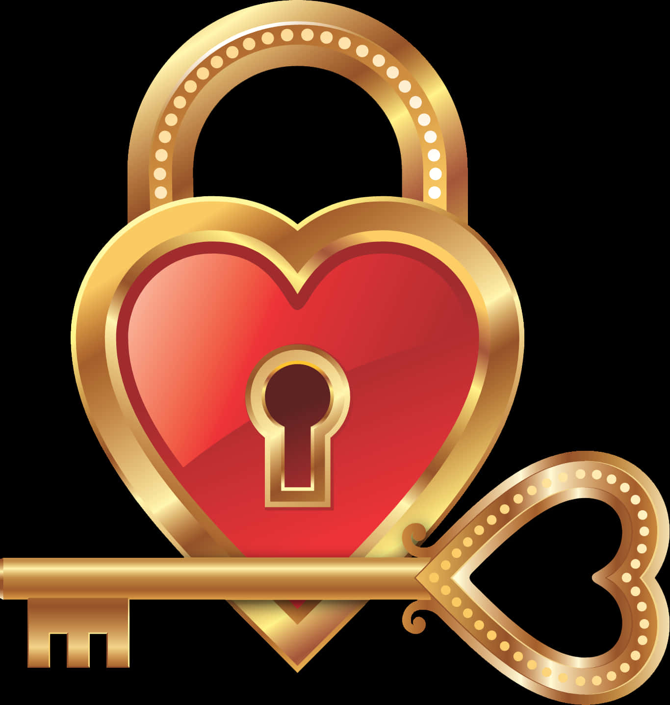 Heart Shaped Lockand Key PNG Image