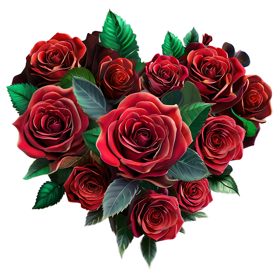 Heart-shaped Roses Bouquet Png 36 PNG Image